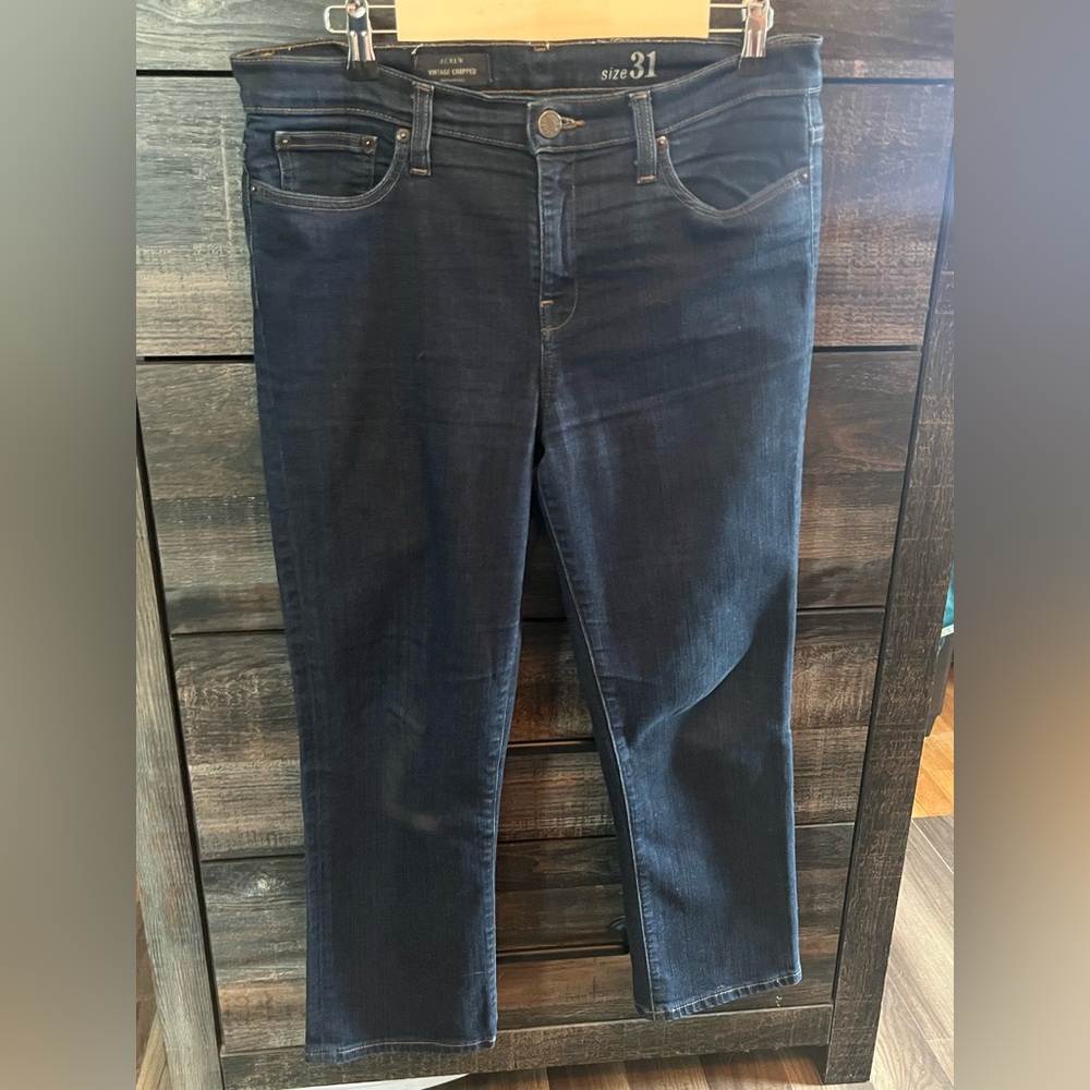 J Crew Vintage Cropped Dark Wash Straight Leg Jean, size 31 (12)